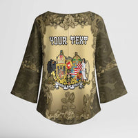 Personalized Austria-Hungary Kimono Sleeve Blouse Angel Holding A Flag Vintage Style - Wonder Print Shop
