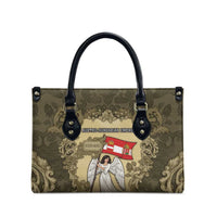 Austria-Hungary Leather Bag Angel Holding A Flag Vintage Style - Wonder Print Shop