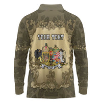 Personalized Austria-Hungary Long Sleeve Polo Shirt Angel Holding A Flag Vintage Style - Wonder Print Shop