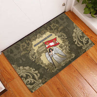 Austria-Hungary Rubber Doormat Angel Holding A Flag Vintage Style - Wonder Print Shop
