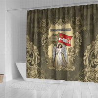 Austria-Hungary Shower Curtain Angel Holding A Flag Vintage Style - Wonder Print Shop