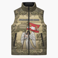 Personalized Austria-Hungary Sleeveless Puffer Jacket Angel Holding A Flag Vintage Style - Wonder Print Shop