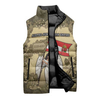Personalized Austria-Hungary Sleeveless Puffer Jacket Angel Holding A Flag Vintage Style - Wonder Print Shop