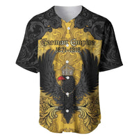 Personalized German Empire Baseball Jersey Imperial Black Eagle With Baroque Patterns - Wonder Print Shop