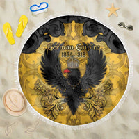 German Empire Beach Blanket Imperial Black Eagle With Baroque Patterns - Wonder Print Shop