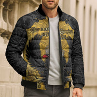 Personalized German Empire Bomber Puffer Jacket Imperial Black Eagle With Baroque Patterns - Wonder Print Shop