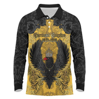Personalized German Empire Long Sleeve Polo Shirt Imperial Black Eagle With Baroque Patterns - Wonder Print Shop