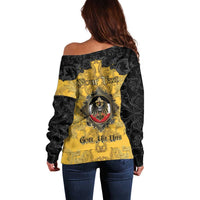 Personalized German Empire Off Shoulder Sweater Imperial Black Eagle With Baroque Patterns - Wonder Print Shop