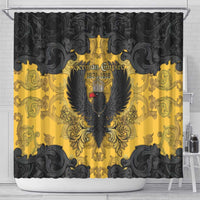 German Empire Shower Curtain Imperial Black Eagle With Baroque Patterns - Wonder Print Shop