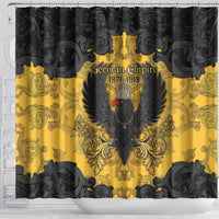 German Empire Shower Curtain Imperial Black Eagle With Baroque Patterns - Wonder Print Shop