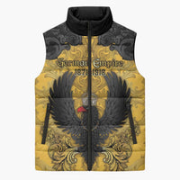 Personalized German Empire Sleeveless Puffer Jacket Imperial Black Eagle With Baroque Patterns - Wonder Print Shop