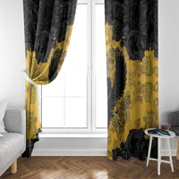 German Empire Window Curtain Imperial Black Eagle With Baroque Patterns - Wonder Print Shop