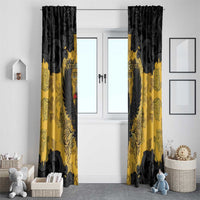 German Empire Window Curtain Imperial Black Eagle With Baroque Patterns - Wonder Print Shop