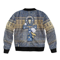 Ankh Egypt Bomber Jacket Egyptian Lotus Flowers
