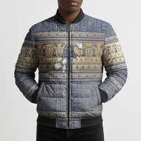 Ankh Egypt Bomber Puffer Jacket Egyptian Lotus Flowers