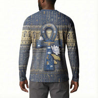 Ankh Egypt Button Sweatshirt Egyptian Lotus Flowers