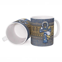 Ankh Egypt Ceramic Mug Egyptian Lotus Flowers