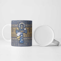 Ankh Egypt Ceramic Mug Egyptian Lotus Flowers
