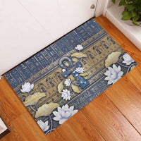 Ankh Egypt Rubber Doormat Egyptian Lotus Flowers