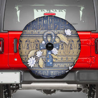 Ankh Egypt Spare Tire Cover Egyptian Lotus Flowers