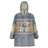 Ankh Egypt Wearable Blanket Hoodie Egyptian Lotus Flowers