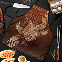 Wolf Native American Apron Tribal Geometric Earth Tone