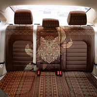 Wolf Native American Back Car Seat Cover Tribal Geometric Earth Tone