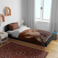 Wolf Native American Bedding Set Tribal Geometric Earth Tone