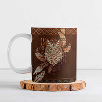 Personalized Wolf Native American Ceramic Mug Tribal Geometric Earth Tone