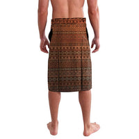 Personalized Wolf Native American Lavalava Tribal Geometric Earth Tone