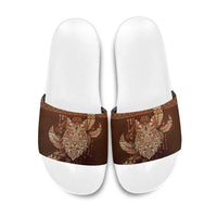 Wolf Native American Slide Sandals Tribal Geometric Earth Tone