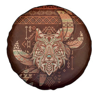 Wolf Native American Spare Tire Cover Tribal Geometric Earth Tone