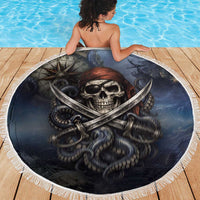 Pirates Skull Beach Blanket Kraken Sea Monster Tentacles Deep Legend