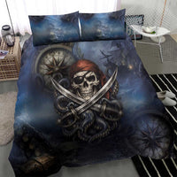 Pirates Skull Bedding Set Kraken Sea Monster Tentacles Deep Legend