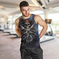 Pirates Skull Men Tank Top Kraken Sea Monster Tentacles Deep Legend