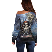 Pirates Skull Off Shoulder Sweater Kraken Sea Monster Tentacles Deep Legend
