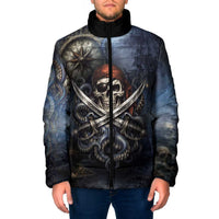 Pirates Skull Padded Jacket Kraken Sea Monster Tentacles Deep Legend