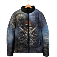 Pirates Skull Padded Jacket Kraken Sea Monster Tentacles Deep Legend