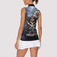 Pirates Skull Women Sleeveless Polo Shirt Kraken Sea Monster Tentacles Deep Legend