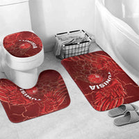 Tunisia Football Bathroom Set Eagle Cracked Texture Athletic