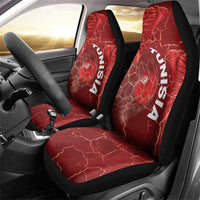 Tunisia Football Car Seat Cover Eagle Cracked Texture Athletic