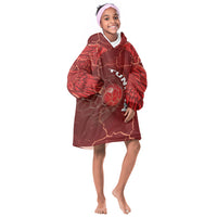 Custom Tunisia Football Kid Wearable Blanket Hoodie Eagle Cracked Texture Athletic