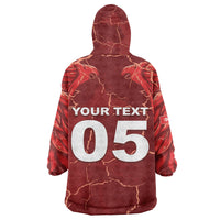 Custom Tunisia Football Kid Wearable Blanket Hoodie Eagle Cracked Texture Athletic