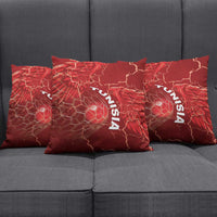 Tunisia Football Pillow Cover Eagle Cracked Texture Athletic