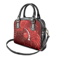 Tunisia Football Shoulder Handbag Eagle Cracked Texture Athletic