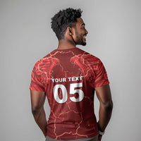 Custom Tunisia Football T shirt Eagle Cracked Texture Athletic