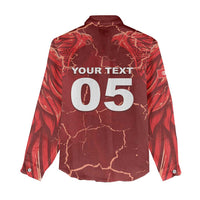 Custom Tunisia Football Women Casual Shirt Eagle Cracked Texture Athletic