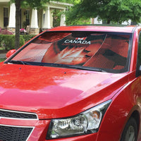 Canada Football Auto Sun Shade Visual Line Abstract Maple Leaf
