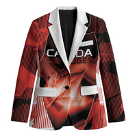 Custom Canada Football Blazer Visual Line Abstract Maple Leaf