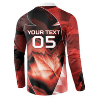 Custom Canada Football Button Sweatshirt Visual Line Abstract Maple Leaf